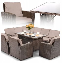 Hitbaits Zestaw mebli ogrodowych dla 10 osób KANZA