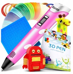 DUŻY ZESTAW RÓŻOWY DŁUGOPIS 3D 310M KANZA