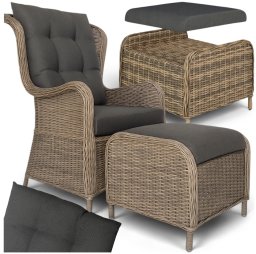 FOTEL OGRODOWY SONATA Z PODNÓŻKIEM KANZA