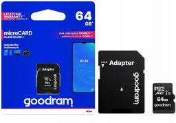 GOODRAM Karta Pamięci MicroSD 64GB CL10 UHS I + Adapter