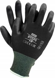 Reis Rękawice robocze / Czarne / Rozmiar: 10 - XL / RTEPO_BB10 - 10 szt.