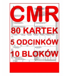 CMR List Przewozowy 80 kartek - 5 odcinków - 16 kompletów - 10 szt.