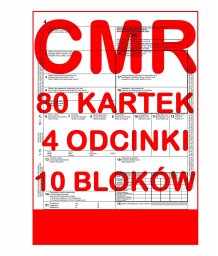 CMR List Przewozowy 80 kartek - 4 odcinki - 20 kompletów - 10 szt.