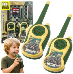 LeanToys Walkie Talkie krótkofalówki wojskowe dla dzieci 300m