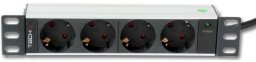 Techly LISTWA ZASILAJĄCA RACK 10  1U 250V/16A 4X SCHUKO 1,8M (100464)