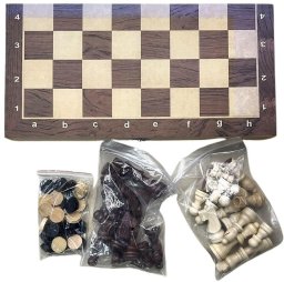 Szachy drewniane 2w1
