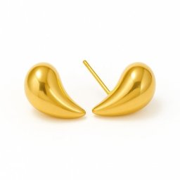 Lovrin Złote kolczyki kropla 585 elegancka, połyskująca forma