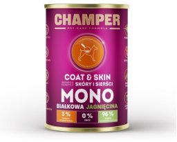 CHAMPER COAT&SKIN MONOBIAŁKOWA jagnięcina mokra karma dla psa 400g