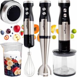 Blender ręczny robot kuchenny 1250W | metalowy mikser, malakser, trzepaczki