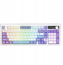 Klawiatura gamingowa mechaniczna AK980 Gift Switch-V2-White-Model-With-Screen RGB