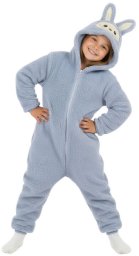 COGIO Strój LABUBU, kostium naśladujący futro, piżama LAFUFU z ogonkiem 110-140 niebieski