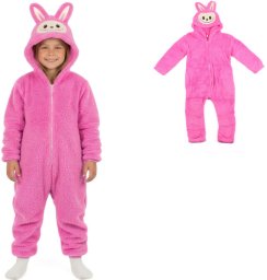 COGIO Strój LABUBU, kostium naśladujący futro, piżama LAFUFU z ogonkiem, rozmiary: 110-140 różowy 120