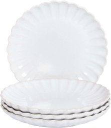 Beliani Zestaw 4 małych talerzy NETTLE ceramicznych białych
