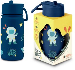 Brosky Kids Granatowa butelka na wodę dla dzieci w motyw kosmosu 450 ml