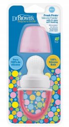 Nuby DR BROWN`S TF005 silikonowy gryzak do podawania pokarmu, różowy
