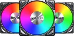 Wentylator Montech Metal Pro 12 ARGB PWM 3-pak (METAL PRO 12 ARGB PWM 3 in 1 (B))
