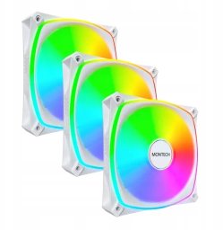 Wentylator Montech Zestaw wentylatorów RX120 Pro ARGB PWM Reverse White 120mm (3-pak)