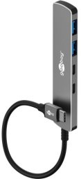 Goobay Slim 4-portowy koncentrator USB, USB-C™ na USB-C™/USB-A, 5 Gbit/s