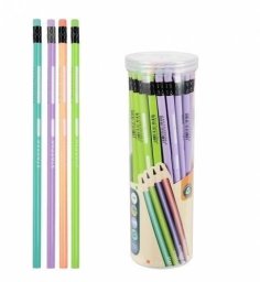 Ołówek z gumką HB trójkątny pastel tuba (48szt)