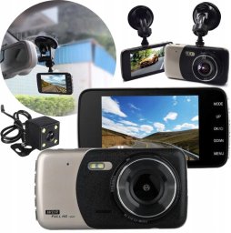 REJESTRATOR JAZDY KAMERA FULL HD PRZÓD TYŁ COFANIA WIDEOREJESTRATOR WIDEO