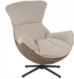 Fotel obrotowy z poduszką JASPER taupe wygodny wypoczynkowy salon