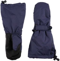 Granatowe nieprzemakalne rękawiczki zimowe dla dzieci, Blue 2, M (4-6 lat)