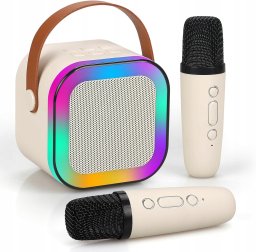 Głośnik ExtraLink Kids Mini Karaoke LED Speaker 2x Mic Biały | Zestaw karaoke | Głośnik Mikrofon