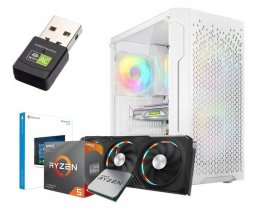 BIAŁY KOMPUTER GAMINGOWY DO GIER RYZEN 5 3600 16GB RTX 5050 8GB SSD 1TB W11 RGB