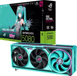 Karta graficzna Asus ROG Astral GeForce RTX 5080 OC Hatsune Miku Edition 16GB GDDR7 DLSS4 (ROG-ASTRAL-RTX5080-O16G-HATSUNE-MIKU-EDITION)