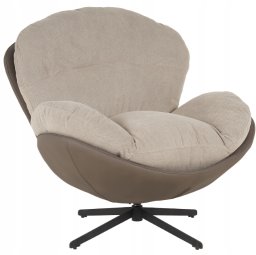 Fotel wypoczynkowy Milo taupe velvet 3D obrotowy stylowy do salonu