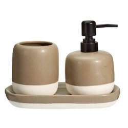 Bathroom Solutions Dozownik do mydła i kubek na szczoteczki na ceramicznej podstawce THE PASTELS