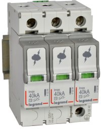 Legrand Ogranicznik przepięć Typ T2 3P 40kA 1,7kV ON 300 TT, TN (TNC, TNS) 412242