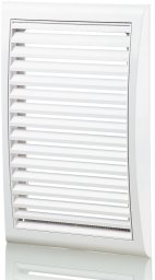Ventika Kratka wentylacyjna z siatką 172x247mm biała MW127