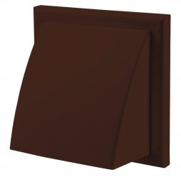 Ventika Wylot ścienny z zaworem zwrotnym i okapem 187x187m fi 125mm brąz MW122AZPKBR