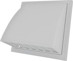 Wylot ścienny z zaworem zwrotnym i okapem fi 150mm szary MW152AZPKSZ