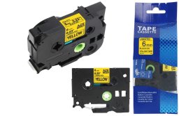 Taśma do drukarki BROTHER TZ-611 / 6mm 8m / Żółta taśma TZe-611