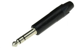 NEUTRIK Wtyk instrumentalny Jack 6,3mm Stereo na kabel do 7,0mm niklowany czarny NP3X-BAG
