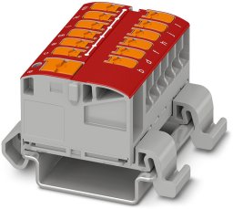 Phoenix Contact Blok rozdzielczy PTVFIX 6/12X2,5-NS35A RD, czerwone złącze przemysłowe - 12 punktów przyłączeniowych o przekroju 2,5mm2