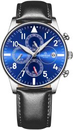 Zegarek Giewont Zegarek Męski Chronograph Sapphire Czarno Niebieski GW5630-A3