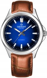 Zegarek Giewont Zegarek Męski Elegance Sapphire Brązowo Niebieski GW5160-A7
