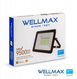 Naświetlacz Wellmax Naświetlacz LED 100W 95lm/W 9500lm IP65 Neutralna 4000K SAMSUNG / GOL1FLN100