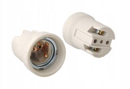 Oprawka ceramiczna E27 z mocowaniem, szara