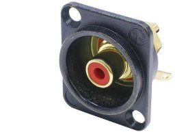 Neutrik NEUTRIK Gniazdo tablicowe panelowe RCA Cinch pozłacane czarne, izolacja czerowna NF2D-B-2