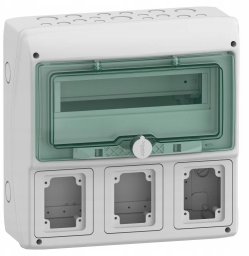 Rozdzielnica 1x12 natynkowa Mureva IP65 do gniazd gMRV-1-12+1-NT-T/3 3 otwory 90x100mm 13180