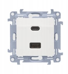 Simon 10 Ładowarka USB C+A (moduł), 30 W, 230V biały CEC2CAQ.01/11