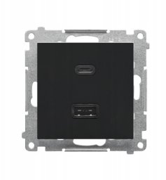 Simon 55 Ładowarka USB C+A (moduł), 30 W, 230V czarny mat TEC2CAQ.01/149