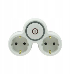 Plastrol Rozgałęźnik wtyczkowy dwukrotny z włącznikiem z/u schuko R-21BWS/S/B W-72003