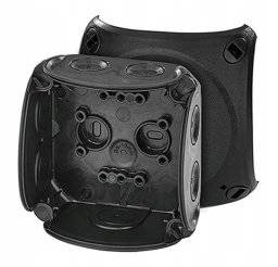 Hensel Puszka odgałęźna 84x84x55mm without clamps with membrane glands IP66 black DK 0100 BZ 62000465