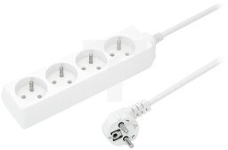 Przedłużacz 4-gniazda z/u 10A 5m /OMY 3x1/ biały PS-470 T-105690