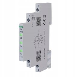 FF Lampka modułowa 3-fazowa zielona LED Slim 1/2 modułu 230V LK-703G